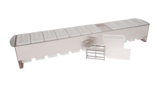 Slide Staining Station, Twelve Clear Dishes with Slide Dipper