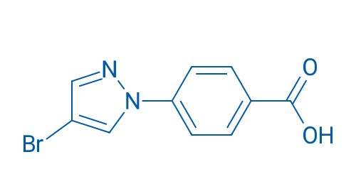 4-(4-Bromopyrazol-1-yl)benzoic acid의 분자구조식