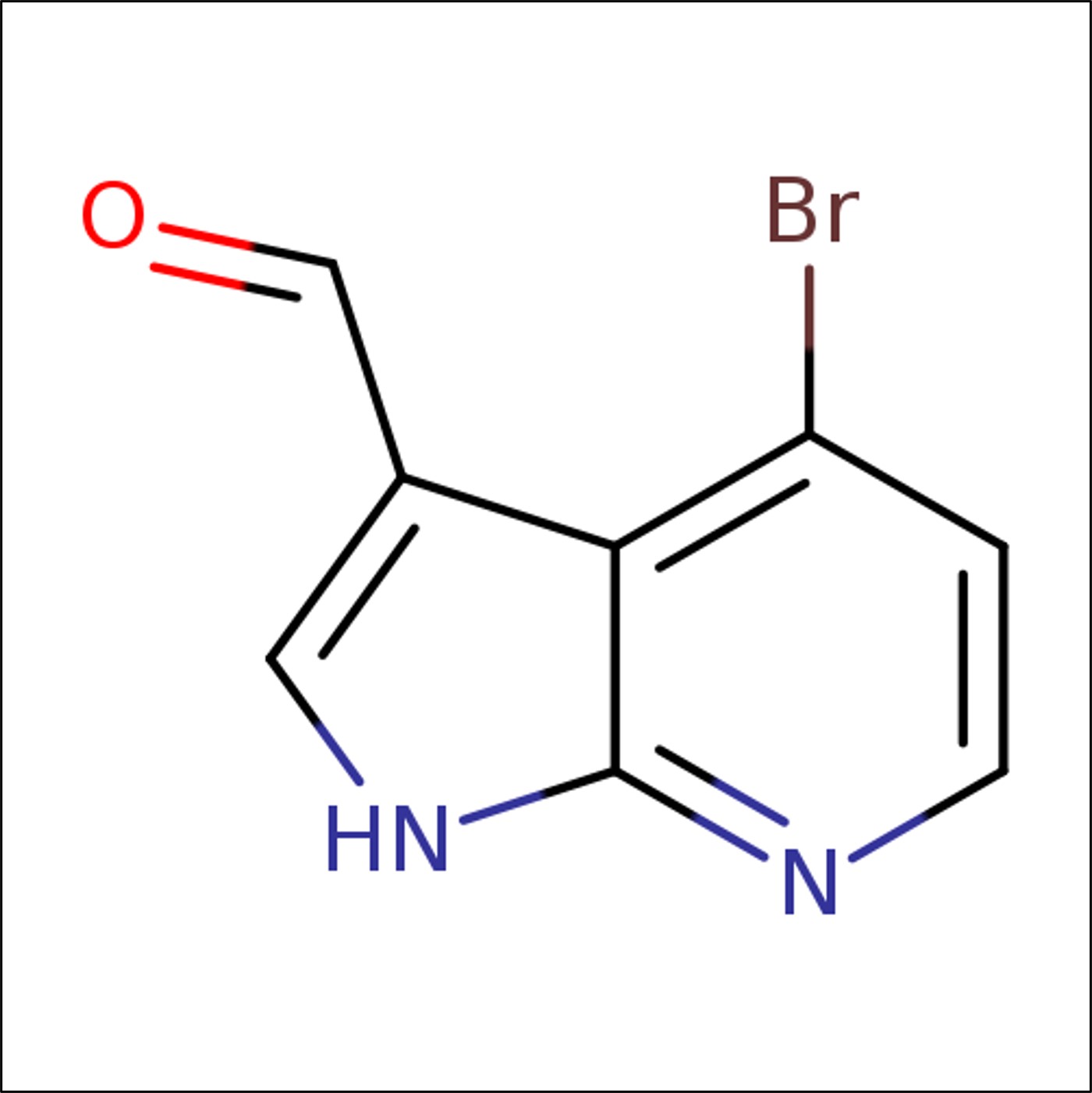 4-Bromo-1h-pyrrolo[2,3-b]pyridine-3-carbaldehyde의 분자 구조식